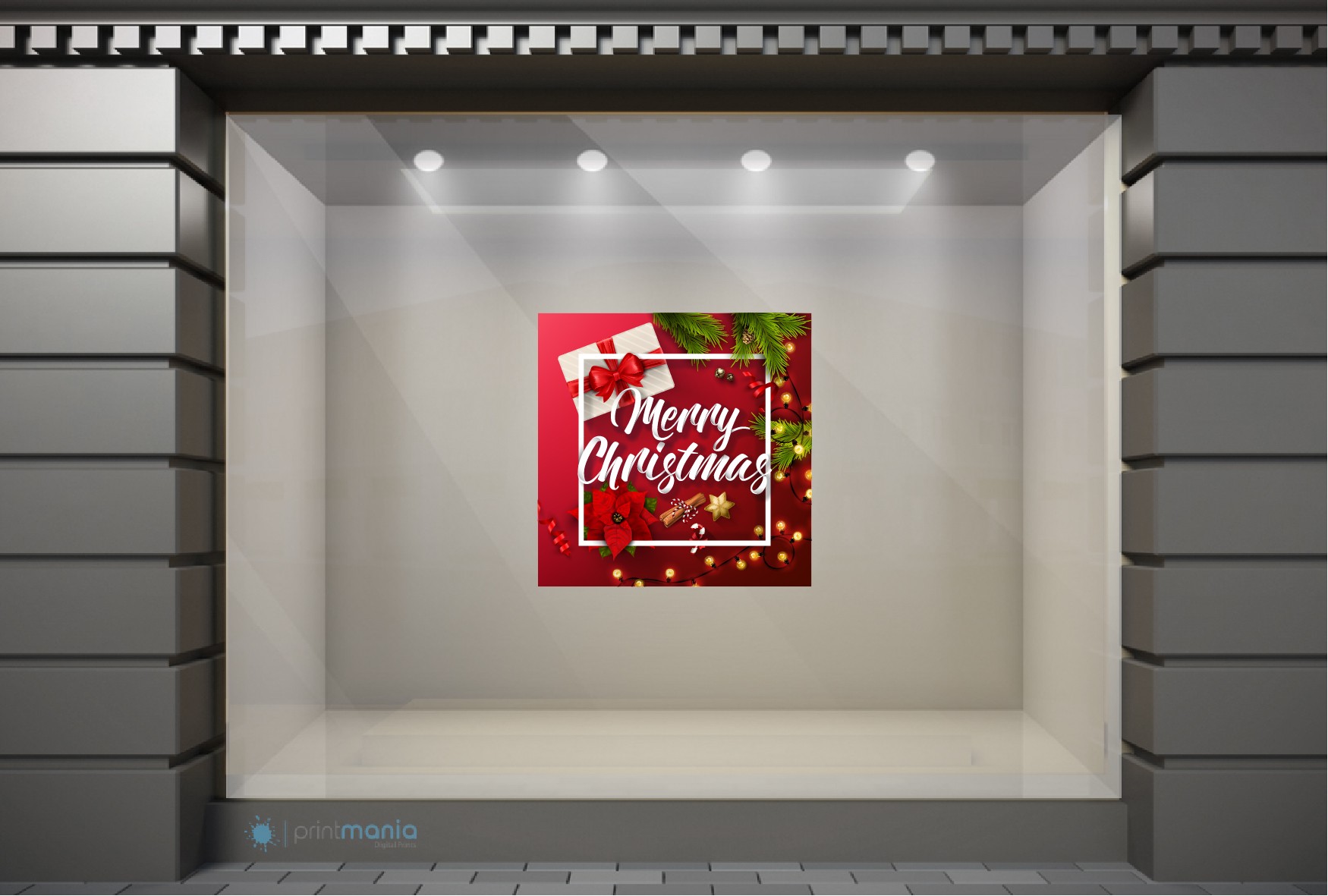 XSM060 Χριστουγεννιάτικα Αυτοκόλλητα Βιτρίνας / Τοίχου - Όμορφες Ευχές